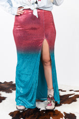 7 Summers Sherbert Sequin Maxi Skirt
