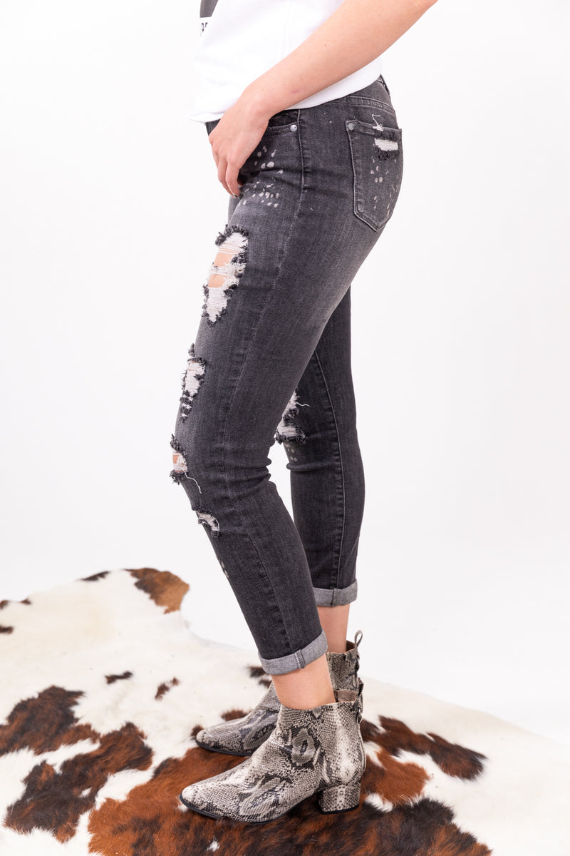 Greyhound Distressed Denim Judy Blue Skinny Jeans