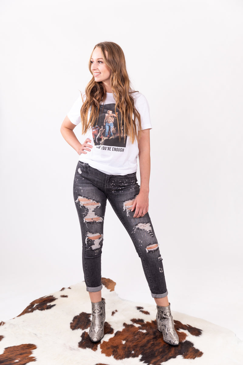 Greyhound Distressed Denim Judy Blue Skinny Jeans