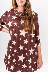 Burgundy Star Girl Dress