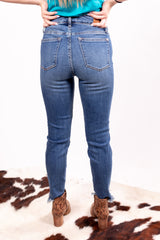 The Taylor Judy Blue Denim Distressed Skinny Jeans