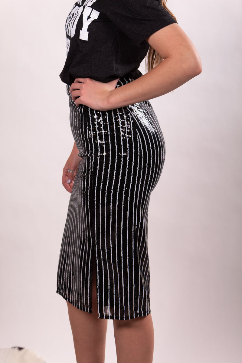 Black Betty Pinstripe Pencil Skirt