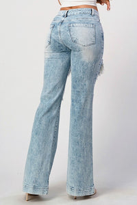 The Light Wash Miranda Distressed Straight Leg Denim Trouser