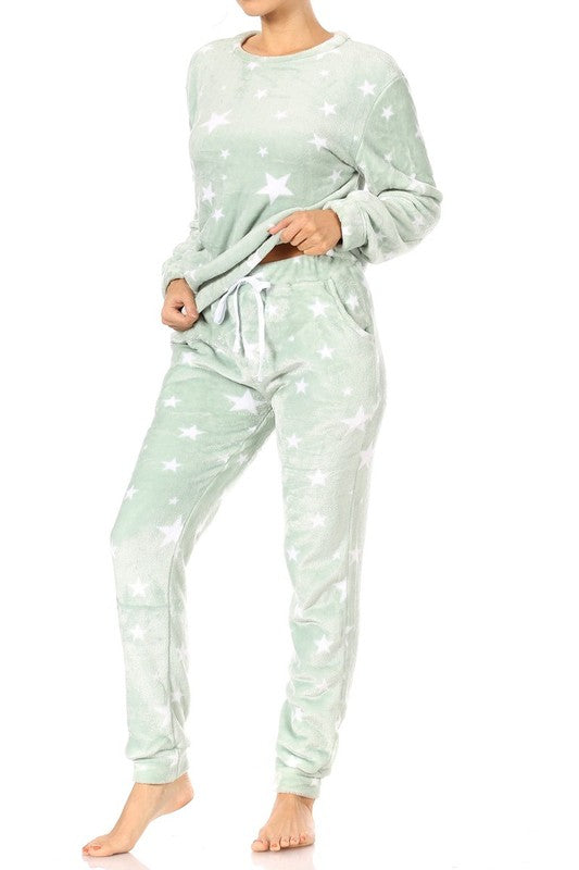 Sage Star Christmas Pajama Set