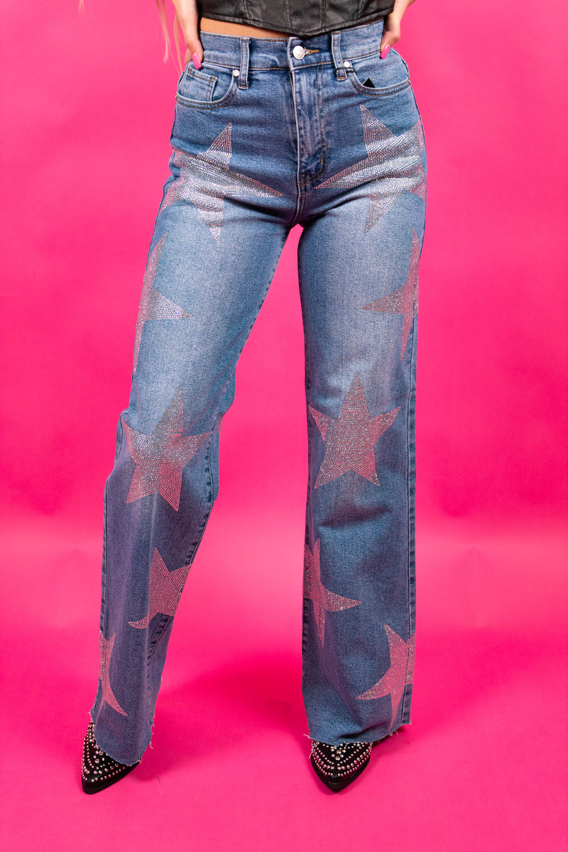 Star Bright Rhinestone Denim Jeans
