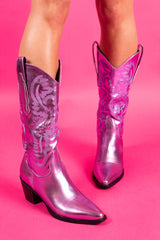 Hey Cowgirl Metallic Purple Cowboy Boots