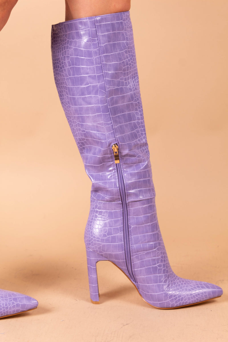 Pretty Woman Purple Croc Boots
