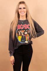 Recycled Karma AC/DC Acidwash Sweatshirt Top