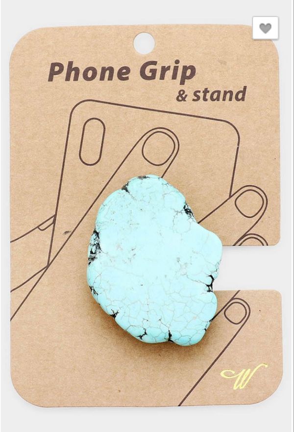 Turquoise Slab Phone Grip and Stand (2 Color Options)