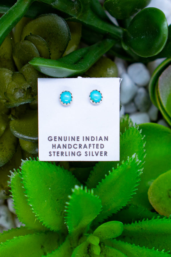 The Tiny Turquoise Sterling Silver Stud
