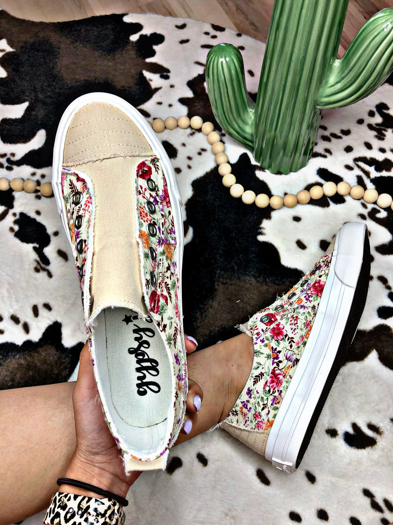 Patch Of Pink Flower Laceless Sneakers